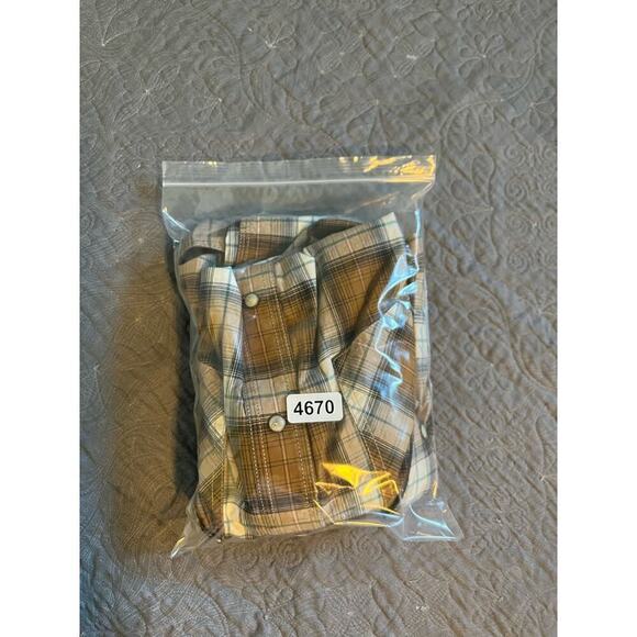 Carhartt relaxed fit ruggged flex brown plaid pearl snap button up men’s medium - Picture 8 of 8